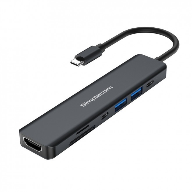 Simplecom CH570 USB-C 7-in-1 Multiport Adapter Hub USB 3.0 HDMI 4K SD ...